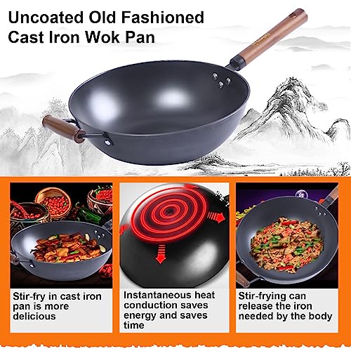Wok de Hierro Forjado a Mano Tradicional Chino miniatura 4