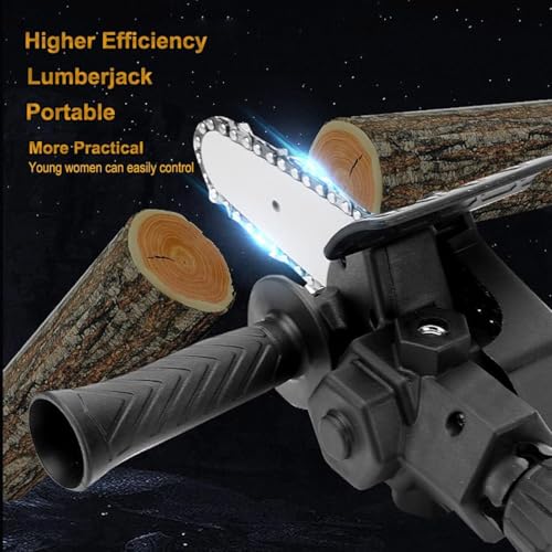 Image of Drill Convert to Chainsaw Attachment Accessory Woodworking Cutting Tool Pruning Chainsaw Power Chain Saws for Tree Trimming Wood (4-inch)
