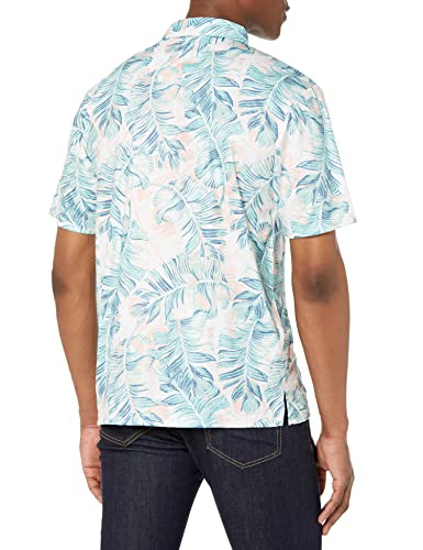 Jack Nicklaus Men's Denstination Palm Printed Polo Shirt, Bright White, Small #TOP1