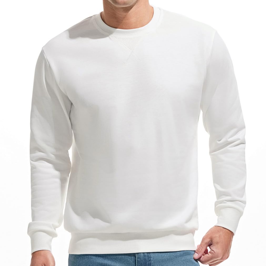 VEIISAR Herren Sweatshirt mit Rundhalsausschnitt Männer Basic Pullover Langarmshirts Freizeit Sport Shirt