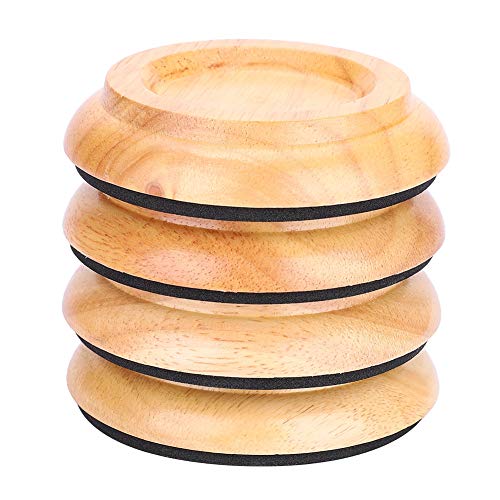 Holz Klavier Fuß Pads, 4 Stücke Runde Klavier Fuß Pads Set aufrecht Klavier Caster Cups Zubehör( Holzfarbe)