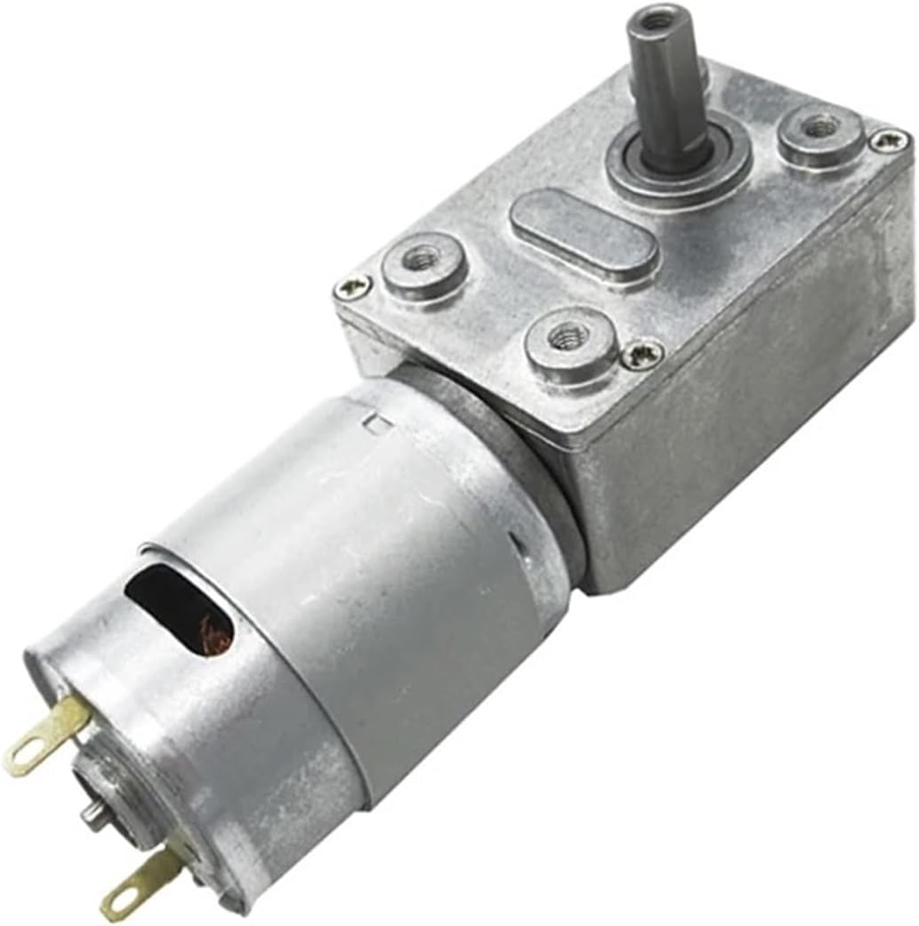 JGY385 Miniature DC Turbine Worm Gear Motor Self-locking Gear Speed Regulating Motor 12V 24V DC Electric Motor Gift Bracket(24V 8RPM,Single Motor)