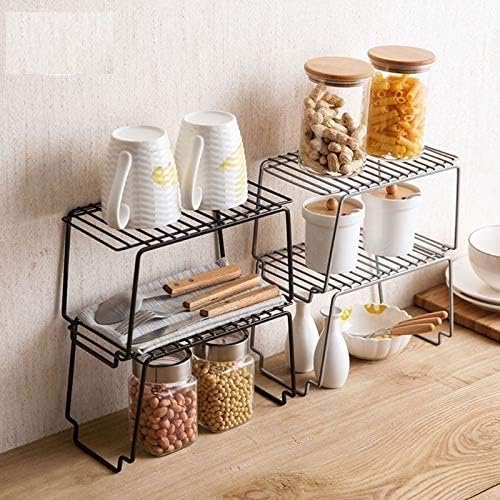 HOME CUBE 1 Pc Multipurpose Organizer Home Kitchen Storage Rack for Utensils Stand Cabinet cookware countertop Dish,Plate,Pot,Bowl Spice Rack Holder - Black Color