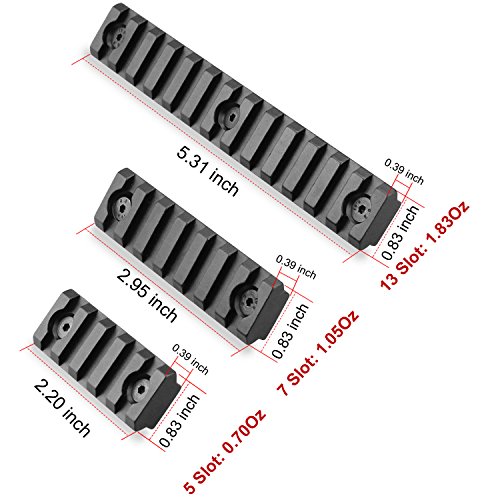 image for Monoki Keymod Picatinny Rail Sections, 5-Slot 7-Slot 13-Slot Lightweig