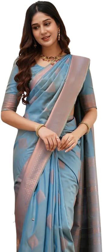 Soft Lichi Silk Cloth Fabric for Sarees, Blouses, and Dresses | Luxurious, Smooth & Lightweight Material Royal Blue