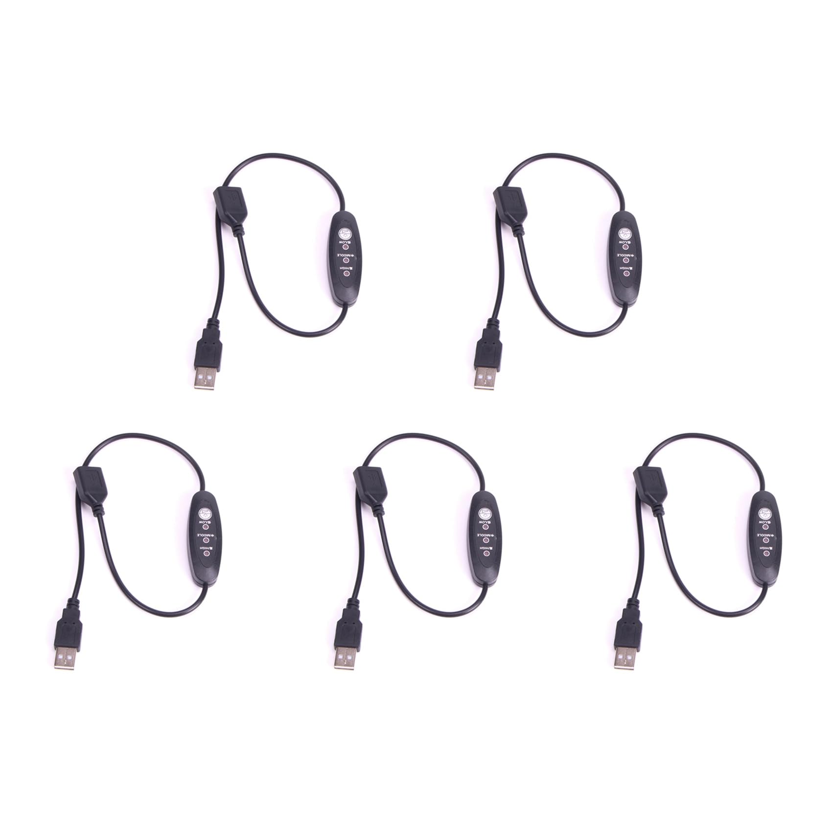 Jnchdghwa Black 5X Usb 5V-12V Temperature Controller Heater Thermostat 3-Speed Adjustable 24W