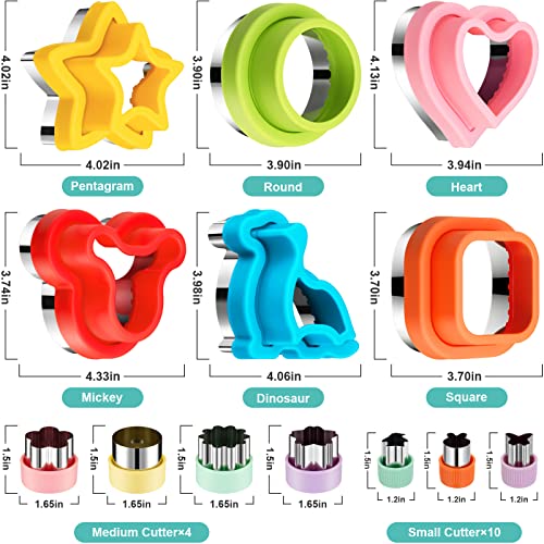 20Pcs Sandwich Cutter And Sealer Set For Kids, Decruster Sandwich Maker Holiday Heart Cookie Cutters Fruit Vegetable Cutter Shapes For Boys & Girls Bento Lunch Box With Mickey Mouse Dinosaur Star, Etc #TOP1