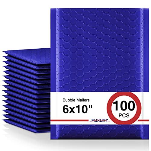 Image of Fuxury Bubble Mailer,100Pcs 6x10 inch Bubble Mailers Royal Blue Shipping Padded Envelopes Usable Size 6x9 inch Opaque Mailing Envelopes Bubble Padded for Mailing,Packaging, Small Business,Bulk #0