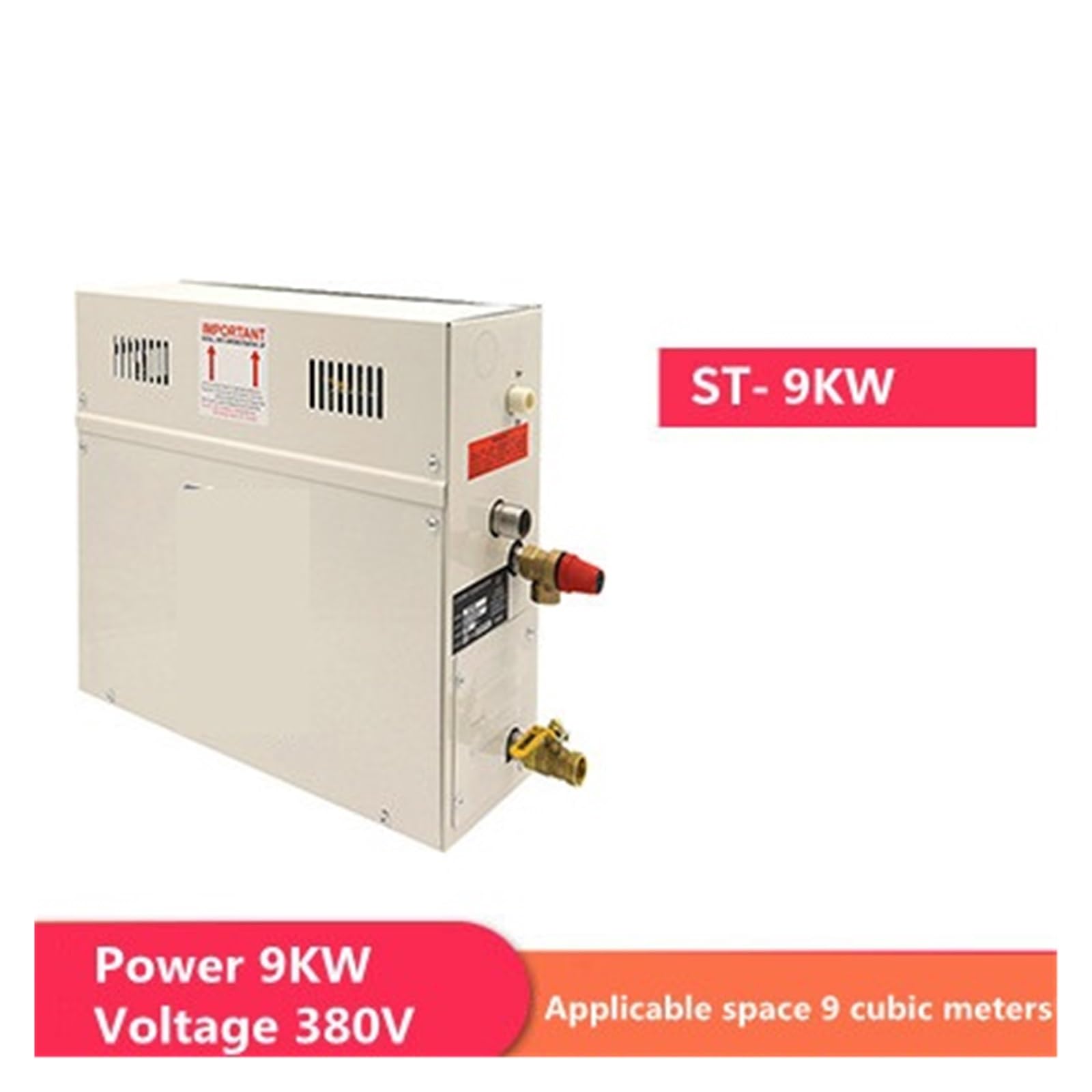 Generatore di vapore, generatore di vapore da 9 kW per doccia 380 V, macchina a vapore per uso domestico, attrezzatura per sauna, bagno turco, SPA, doccia a vapore con controller digitale (380 V)