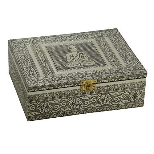 Caixa Decorativa Buda Dourada Organizadora 8X22X17cm