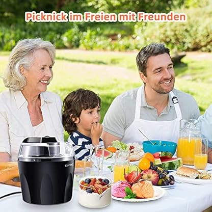 Eismaschine,Sweet Alice 1,5L Elektrische Speiseeisbereiter Zuhause Ice Cream Maker Frozen Yogurt Sorbet mit Leise… – Bild 7