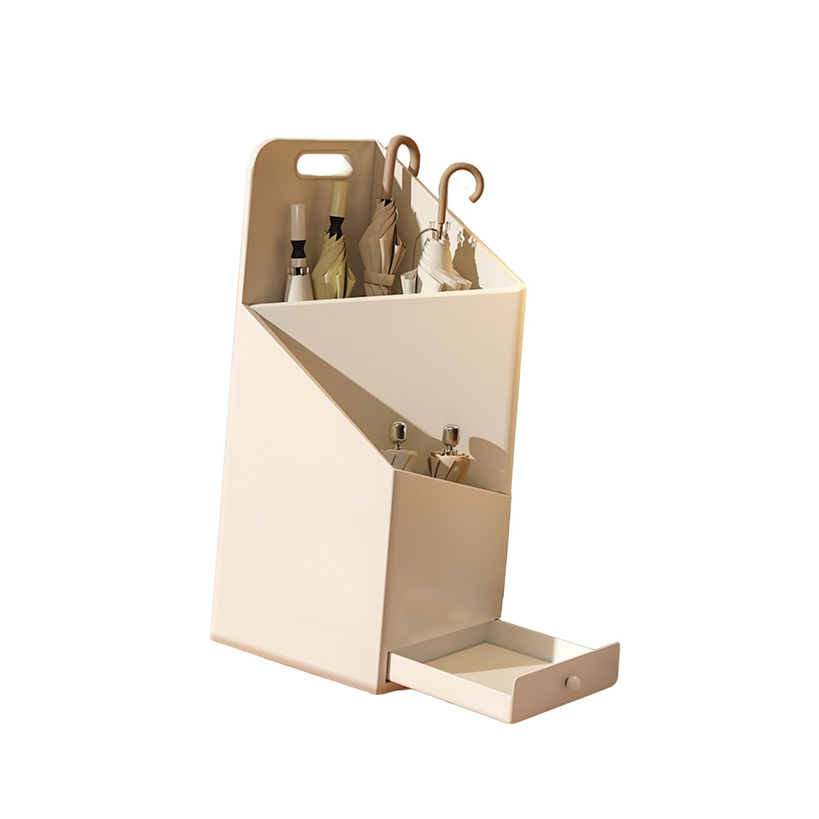 GHHVFEC Indoor Stand for Umbrellas with Drip Tray, Square Holder Organizer for Hallway Entryway Office
