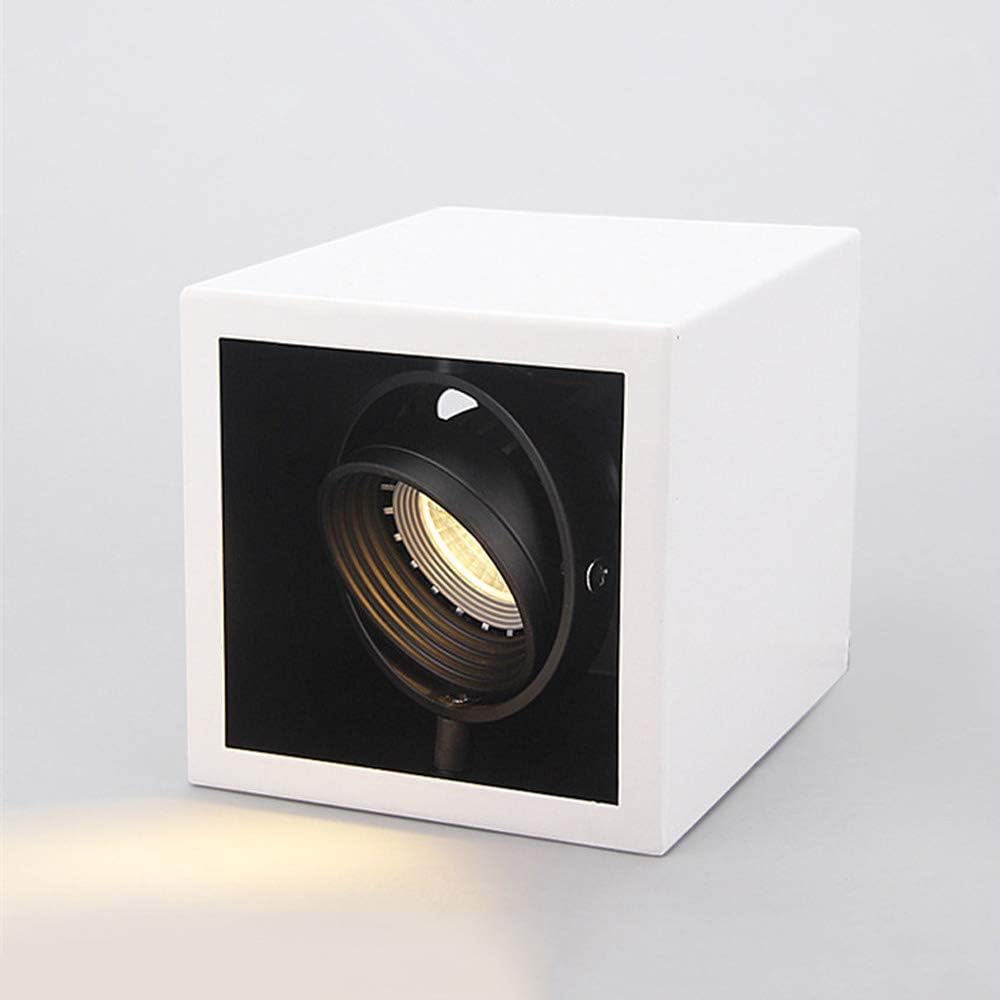 Recessed 5W Downlight Surface Mounted 4 Azimuth Ceiling Lighting Fixture Adjustment COB Spotlight 110-240V Modern Indoor Ceiling Lamp Spot Light for Picture Display Cloth Store Dining Room Integ