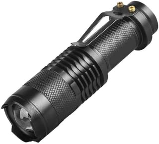 Durable LED Torch Flashlight Adjustable Focus Torch Powerful Flashlight Mini Handheld Pocket Torch for Outdoor Sports Black 1PCS Sturdy and Practical Practical design and Durable