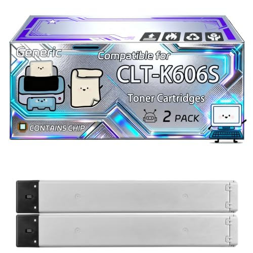 Image of CLT-K606S Toner Cartridges Compatible for Samsung CLX-9252NA CLX-9350ND CLX-9352NA Printers, With Chip, 20000 Pages, Vibrant Colours (2 Pack Black)