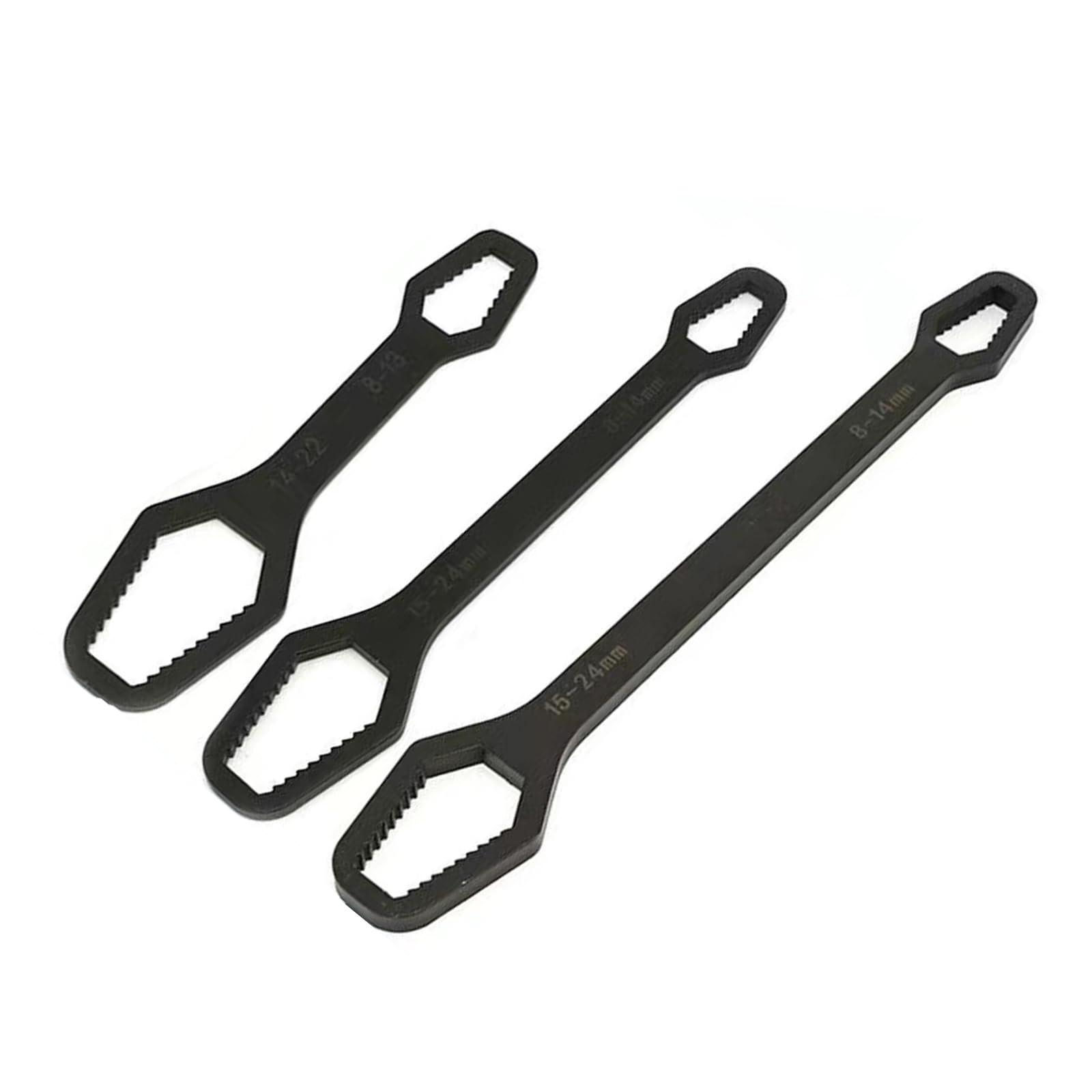 Ergonomic Handled Carbon Steel Wrench Assortment Including 15cm 23cm 27cm Versatile Tool for Mechanical Repair 3 Pack Auto-Tightening Adjustable Wrench