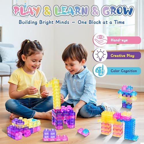 Image of 40 PCS Sensory Soft Building Blocks for Toddlers Kids, Squishy Stacking Toy | Preschool Educational Creative Play, Montessori Squeezable, Stretchable Early Learning Construction Playset, Puzzle Blocks