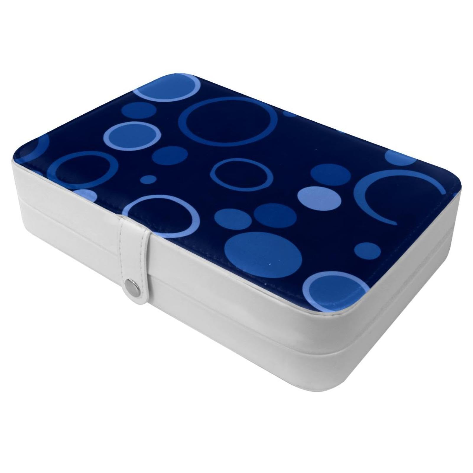 Boîte à bijoux cadeau idéal pour femmes et filles, coffret de voyage bleu avec boucle métal