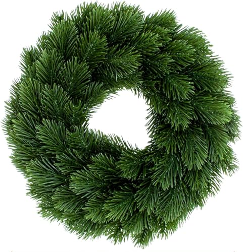 Künstlicher Edel Tannenkranz grün - 28 cm - Weihnachts Türkranz mit...