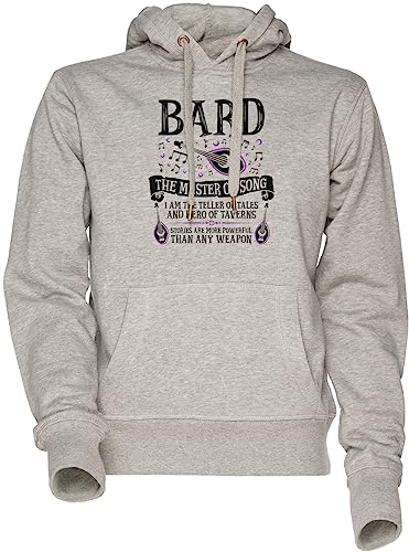 Sweat à capuche Bard The Master of Song gris unisexe coupe anti-courants d'air