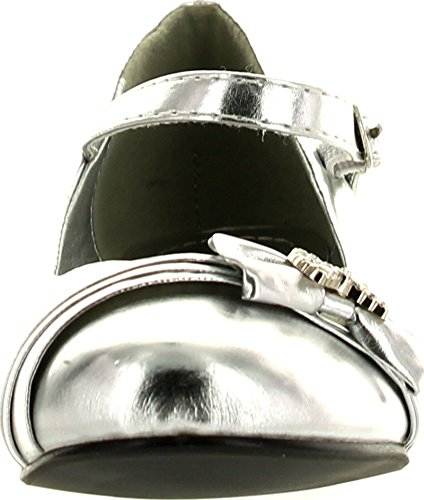 Girls Mary Jane Shoes with Pretty Satin Rolled Rosettes Patent3