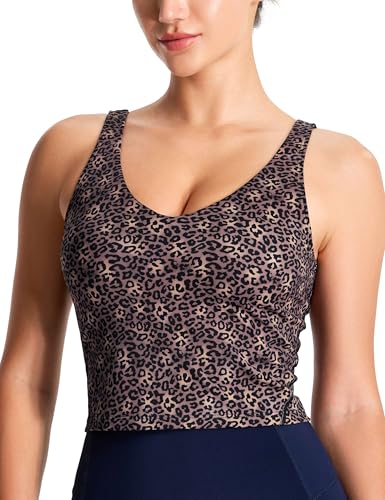 Image of THE GYM PEOPLE Womens' Sports Bra Longline Wirefree Padded with Medium Support