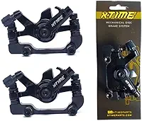 Kit 2 Pinças de Freio Disco Com Pastilhas Dianteira e Traseira Mecânica Bicicleta Mtb X-Time