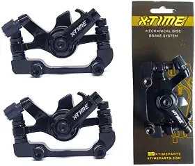 Kit 2 Pinças de Freio Disco Com Pastilhas Dianteira e Traseira Mecânica Bicicleta Mtb X-Time