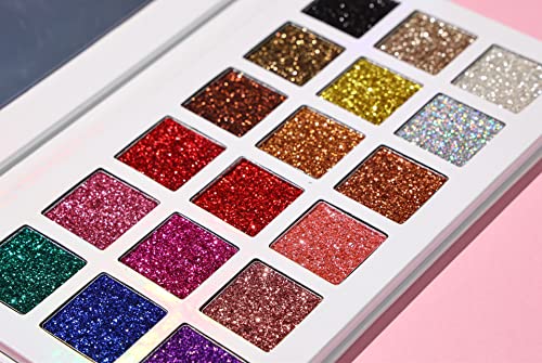 Ynzon Eyeshadow Palette Longlasting Glitter 18 Color Shimmer Metallic Sparkle Eye Shadow Pallet For Women Christmas Girls Gift Box Pro Makeup #TOP1