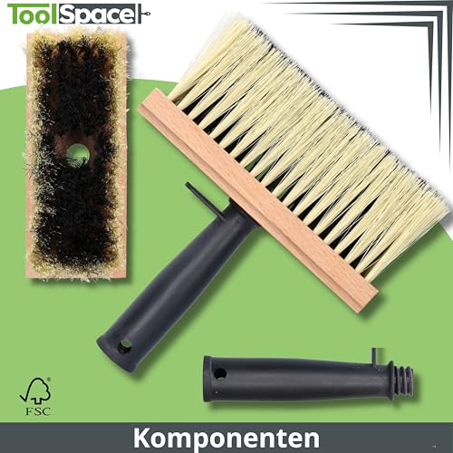 ToolSpace Quast Kleister Deckenbürste 170 mm Kleisterbürste Tiefgrundburste für Teerbürste Ergonomisch Kunststoff Griff Tapezierbürste Vliestapete Tapezierquast Klebstoffe Maurerarbeiten Spritzpinsel