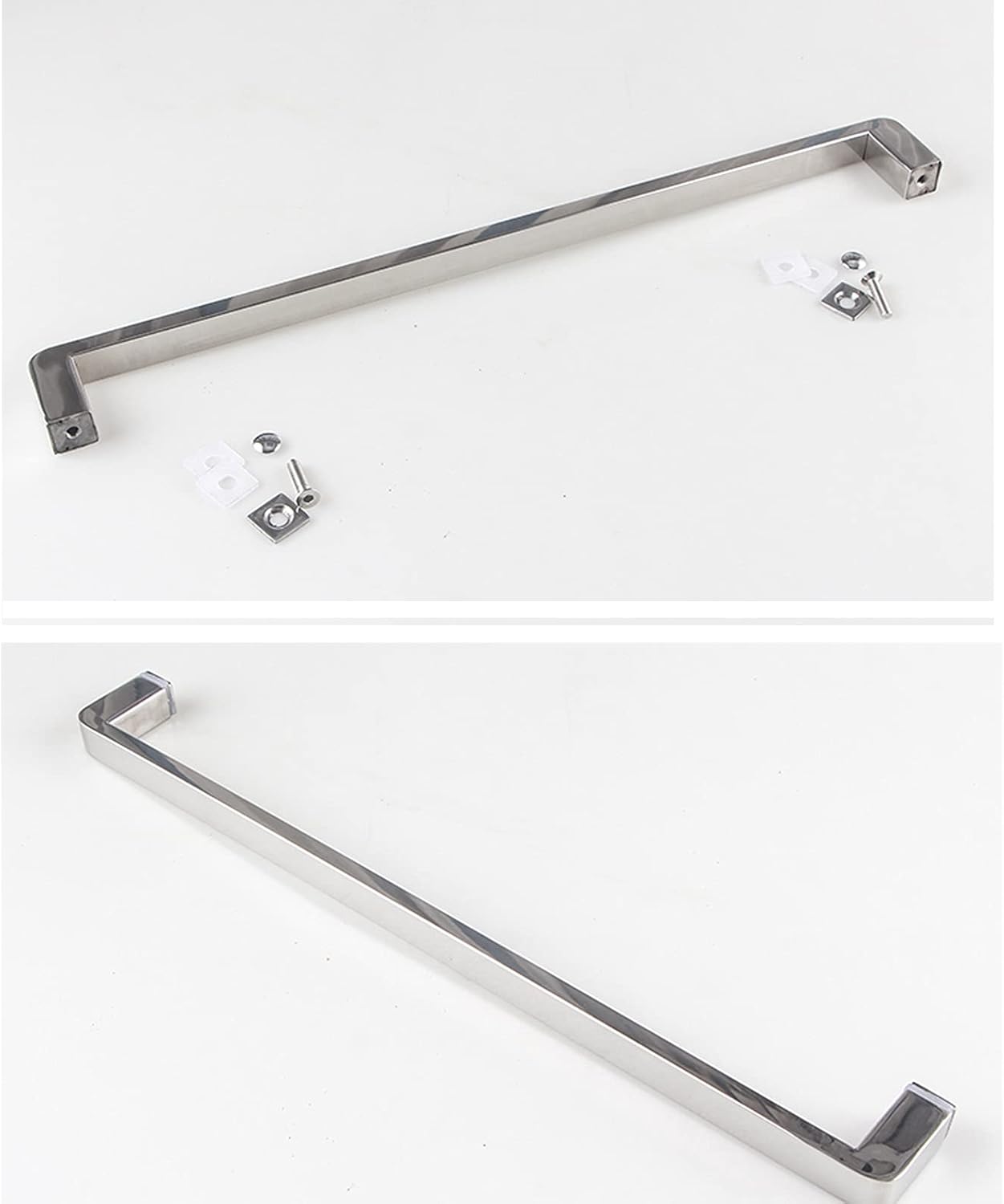 Door Handles LocksetPush and Pull Shower Door Handle Stainless Steel Replacement Parts,Bathroom Door Knobs Grab Bar for Glass Door Polished Finish Single Towel Bar