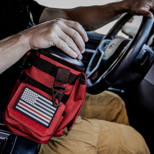 Iron Infidel Battle Bottle - Half Gallon Insulated Water Bottle with Paracord Handle, Large 64 oz Stainless Steel Water Jug with Rugged, Removable Sleeve for Keys, Wallet & Phone (Red Line 2 Liter) - Thumbnail 6