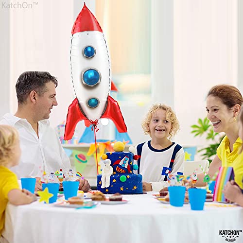 Large Rocket Balloon For Space Party Decorations - 33 Inch Large Spaceship Balloon For Rocket Decor | Space Balloons For Galaxy Party Decorations | Rocket Mylar Balloon For Rocket Birthday Decorations #TOP4