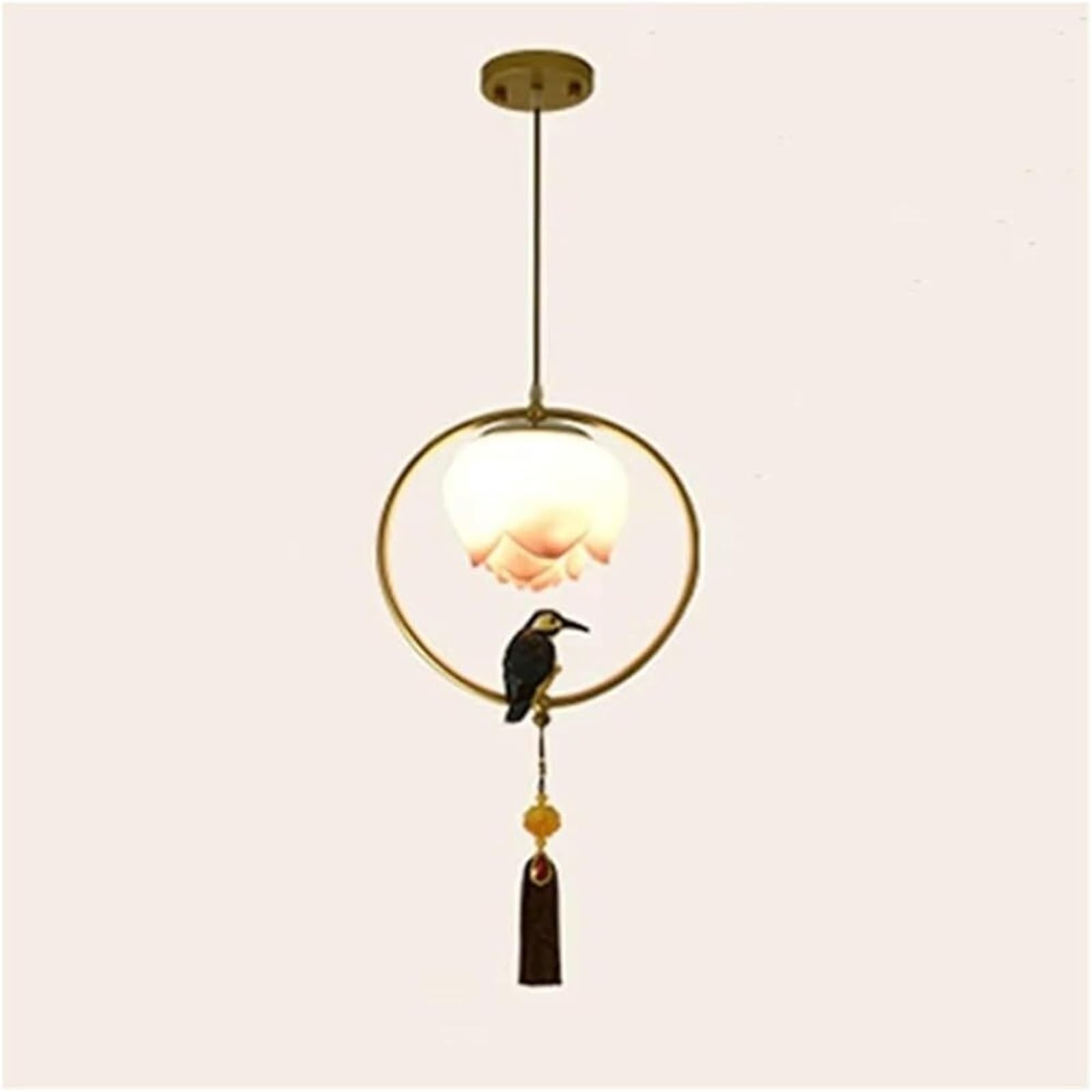 FZQSXAZU Pendant Light Ceiling Shade Chinese Bird Living Room Dining Chandeliers Porch Tea Staircase Restaurant Charming(Gold)