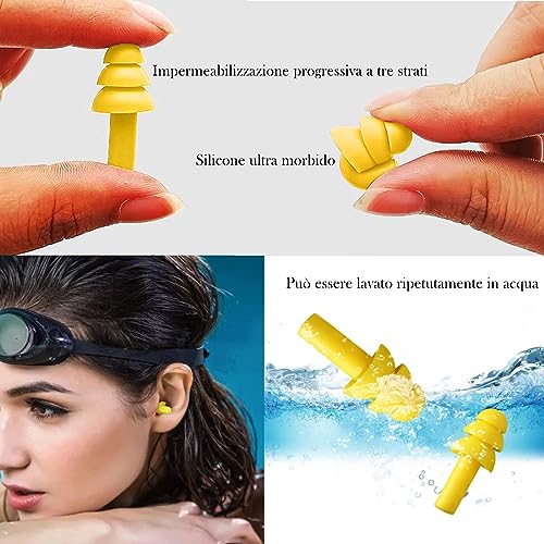 JOIYHY 10 Paia Tappi Orecchie Dormire, 10 Colori