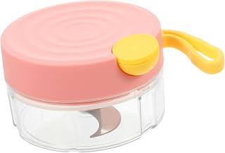 CIYODO Mini Trituradora de Ajo Eléctrica Manual Trituradora de Ajo Manual Picadora de Alimentos para Frutas Nueces Cebollas Segura para Uso Prolongado Color Rosa 180 Ml