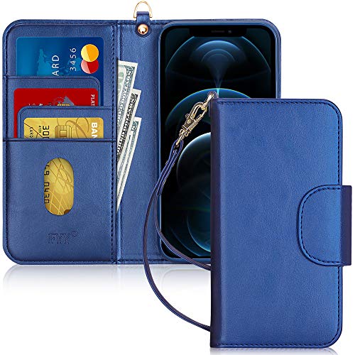 Capa FYY para iPhone 12 Pro/iPhone 12 5G 6,1 polegadas, [Recurso de suporte] Capa carteira de couro