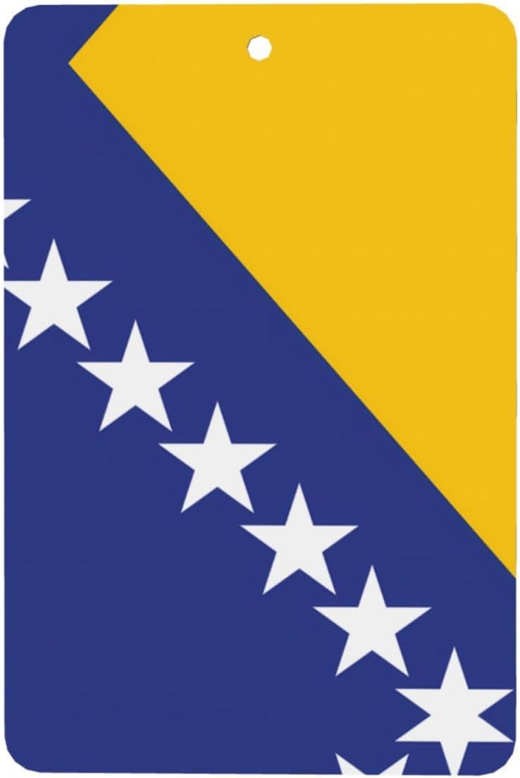 Flag Of Bosnia And Herzegovina Car Air Fresheners Cards - 6 Pieces,Cardstock Scented Decor For Cars,Bedrooms, Closets