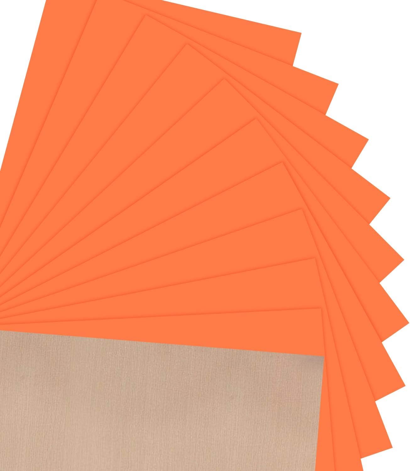 JANDJPACKAGING Neon Orange Heat Transfer Vinyl, 10 Pcs 12 x 10in Orange HTV