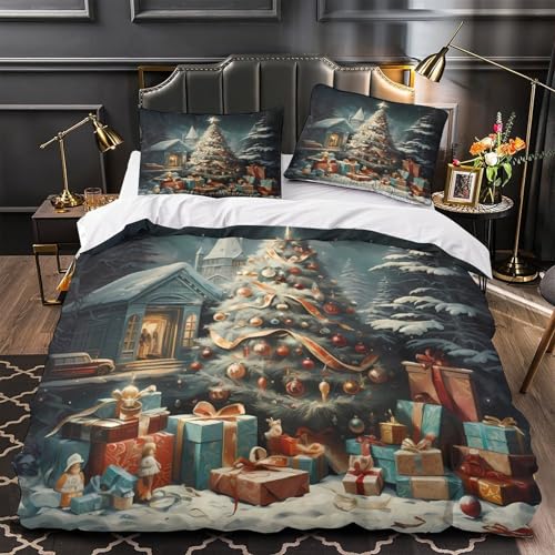 Parure de lit Noël 200x200 pour une chambre d'hiver cocooning
