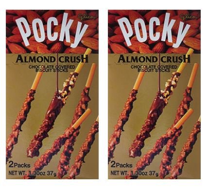 Pocky Chocolate Almond Crush Biscuit By Glico From Japan 12 Sticks (Pack of 2)