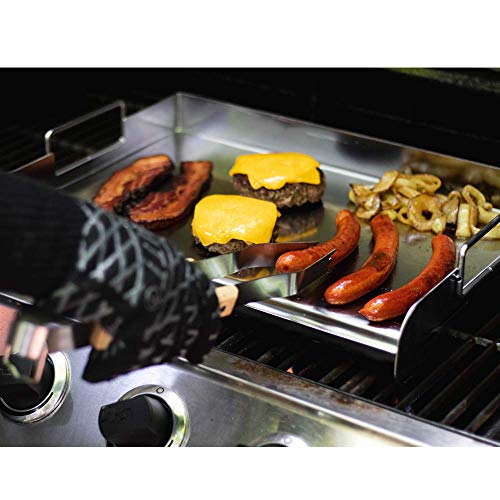 Charcoal Companion CC6305 Stainless Steel Pro Grill Griddle, Silver