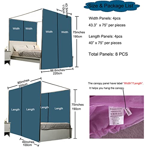 Akiky Princess Canopy Bed Curtains Set With Star Light Sheer Curtain For King Size Bed,8 Panels Canopies (King, White) #TOP6