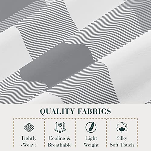 Yiyea Plaid Queen Sheet Set - 1800 Thread Count Brushed Microfiber Plaid Bed Sheets For Queen Size Bed - Extra Soft, Deep Pocket, Shrinkage And Fade Resistant - 4 Piece Set (Queen) #TOP1