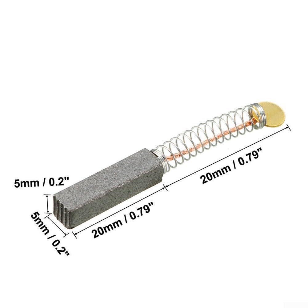 Set di spazzole di carbone di ricambio, 15 pezzi, 20 mm x 5 mm x 5 mm, per vari motori elettrici