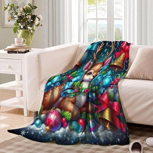 Couverture de lit en microfibre cerf 3D plaid chaud pour literie et canapé