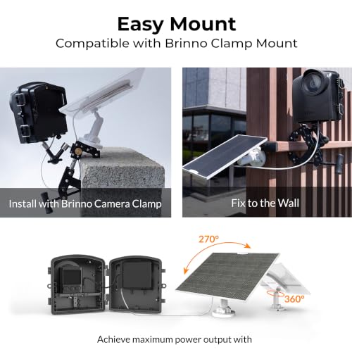 Image of Brinno BCC2000 Construction Time Lapse Camera with ASP1000-P Solar Panel | Bundle Includes TLC2000 Camera, 1080P Time Lapse Recording , Clamp, Weather-Resistant Housing, 10W IP65 Panel with Mount