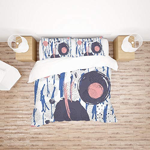 Housse de couette 100% polyester infroissable et parure de lit King douce pour un entretien facile