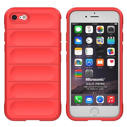 Image of amazon basics Basic Case for Apple iPhone 7 (Silicone Red)