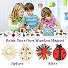 Worgree DIY Wooden Magnets, 36 pcs Wooden Art Craft Supplies Painting Kit for Kids Party Favors for Boys Girls Ages 4-8 8-12 Birthday Easter Crafts Gifts Toys Basket Goodie Bag Stuffers #3